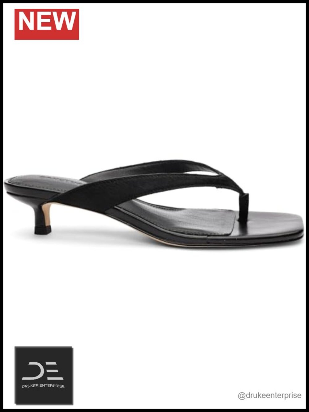 Leather Slide Sandals Kitten Heel Slip-On Comfort Padded